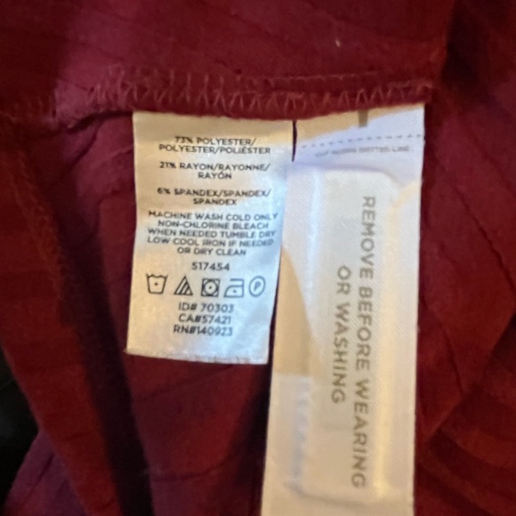 FINAL SALE $$ NWOT Loft Women's Long Sleeve Dress Small Petite Ribbed Burgundy - Picture 7 of 7